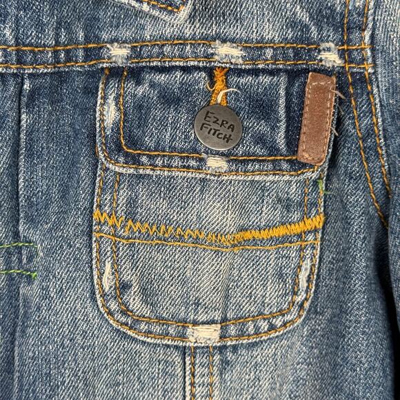 VTG Ezra Fitch Womens Blue Distressed Y2K 90s Abercrombie Denim Jacket Sz S NWOT - Picture 6 of 11